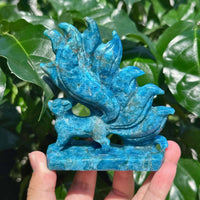 Apatite Nine-tail Fox Carving