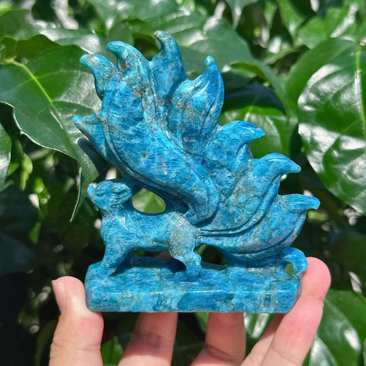 Apatite Nine-tail Fox Carving