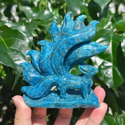 Apatite Nine-tail Fox Carving