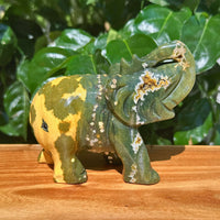 8th Vein Ocean Jasper Elephant Carving