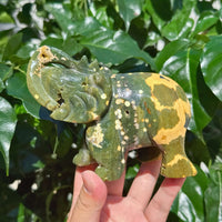 8th Vein Ocean Jasper Elephant Carving