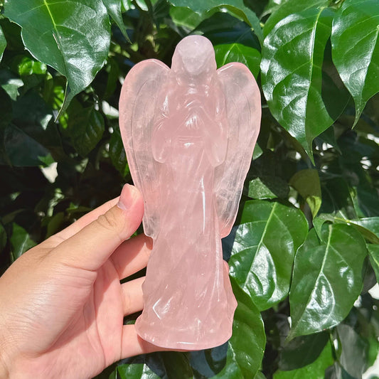 Rose Quartz Angel Carving