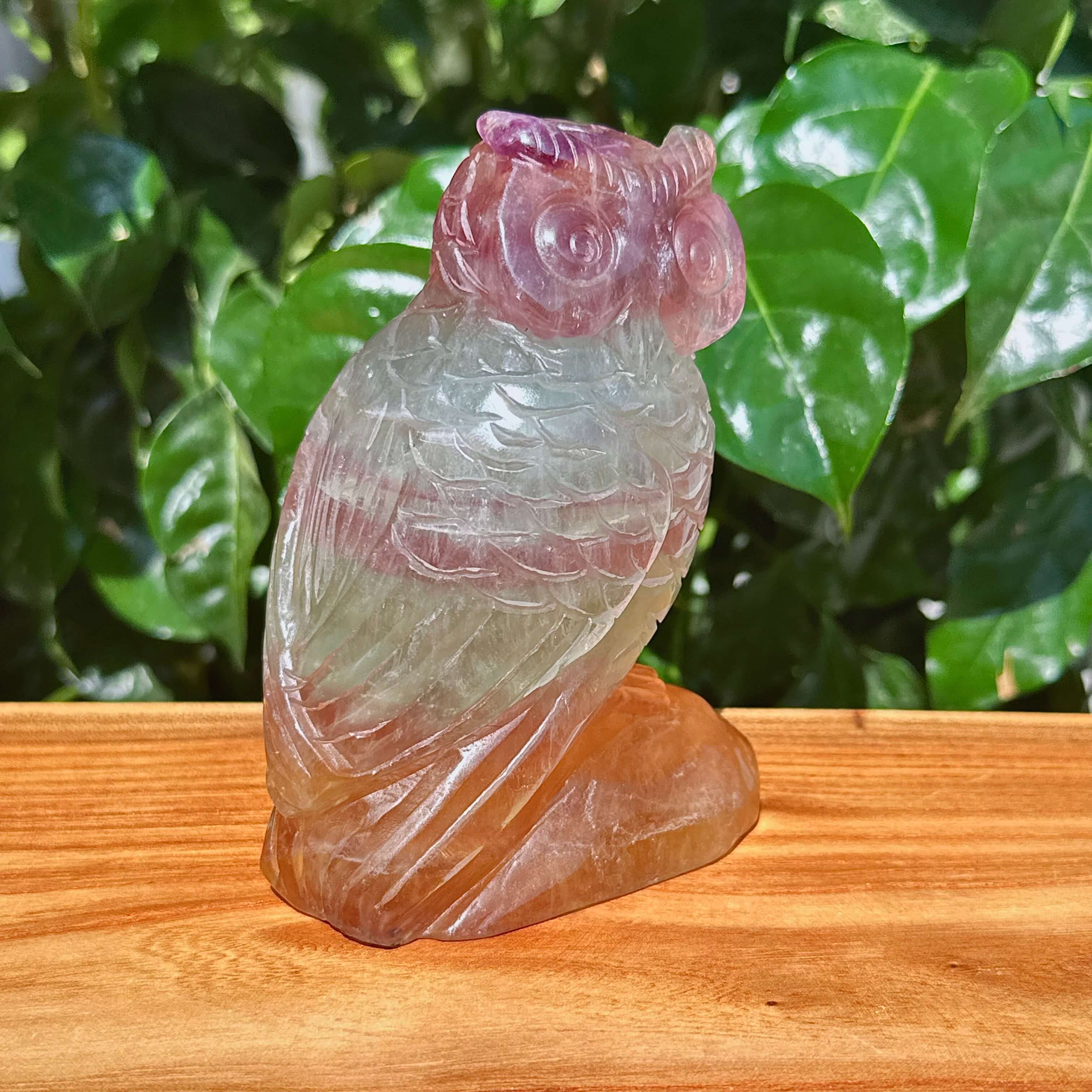 Fluorite Owl Carving