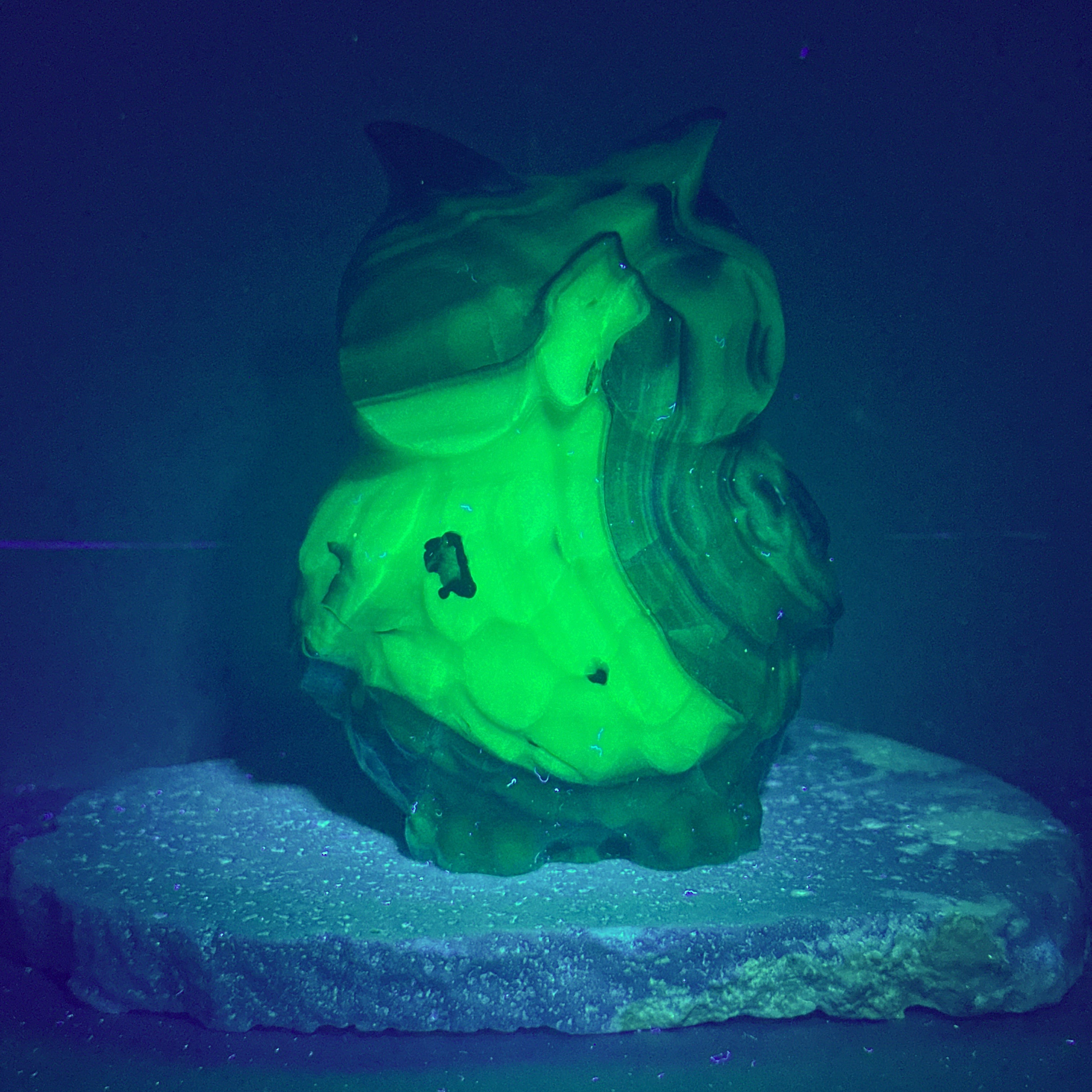 Volcano Agate Owl Carving