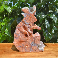 Pink Agate Dragon Carving