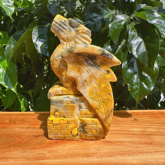 Bumblebee Jasper Dragon Carving