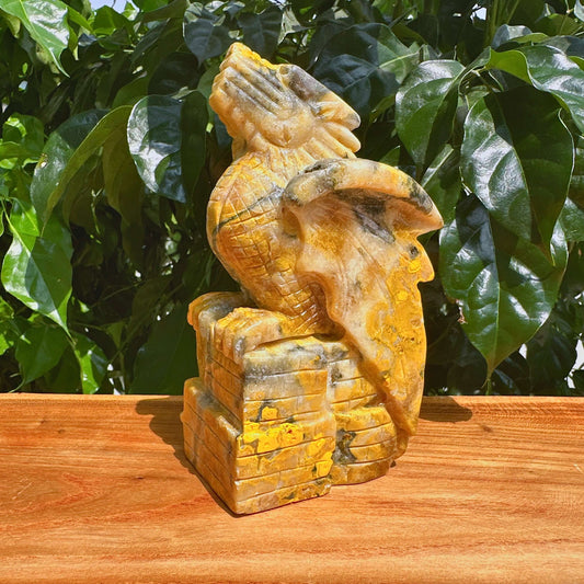 Bumblebee Jasper Dragon Carving