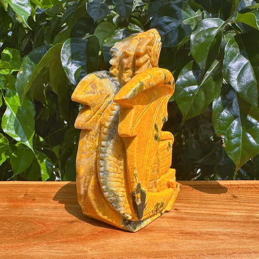 Bumblebee Jasper Dragon Carving