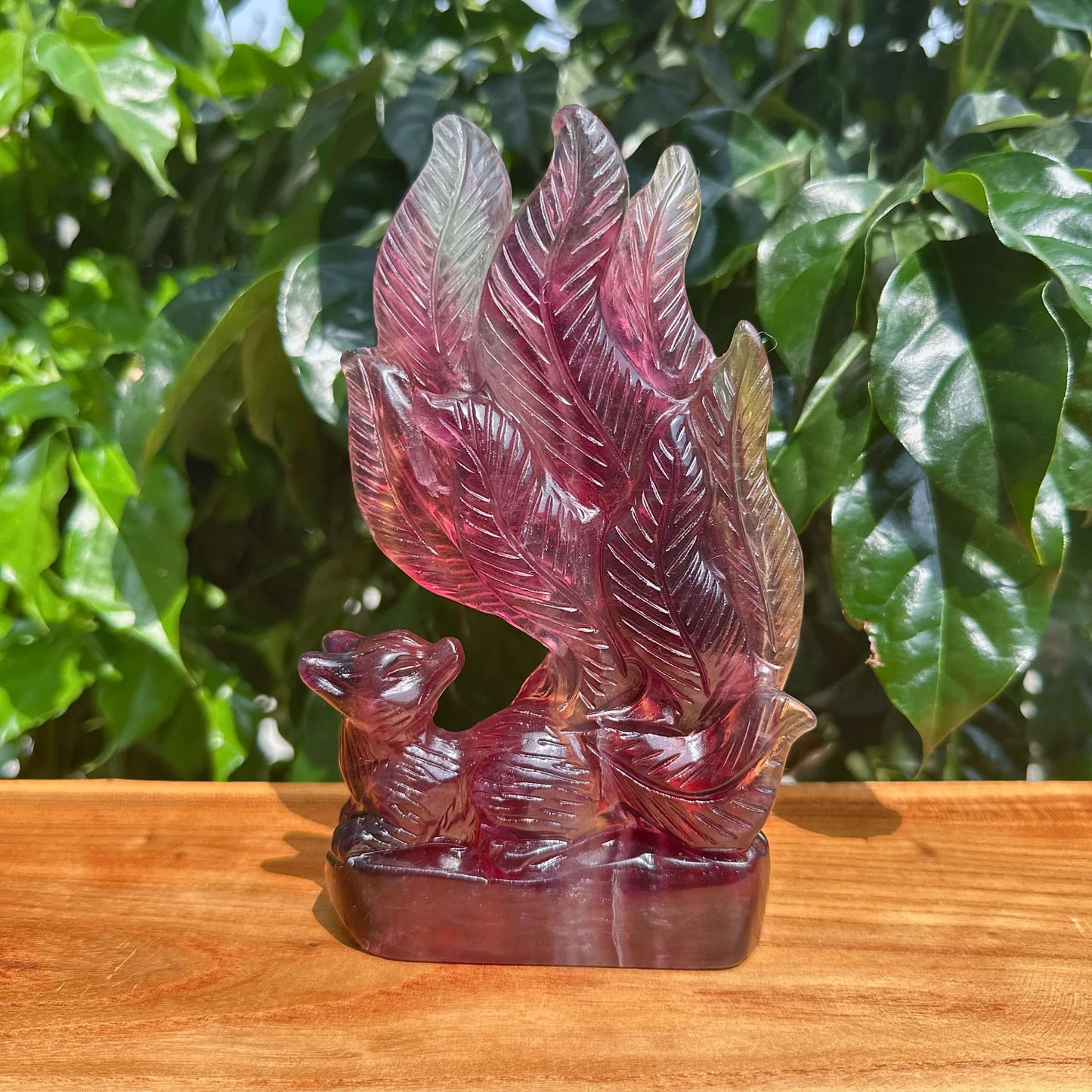 Candy Fluorite Nine-tailed Fox Carving