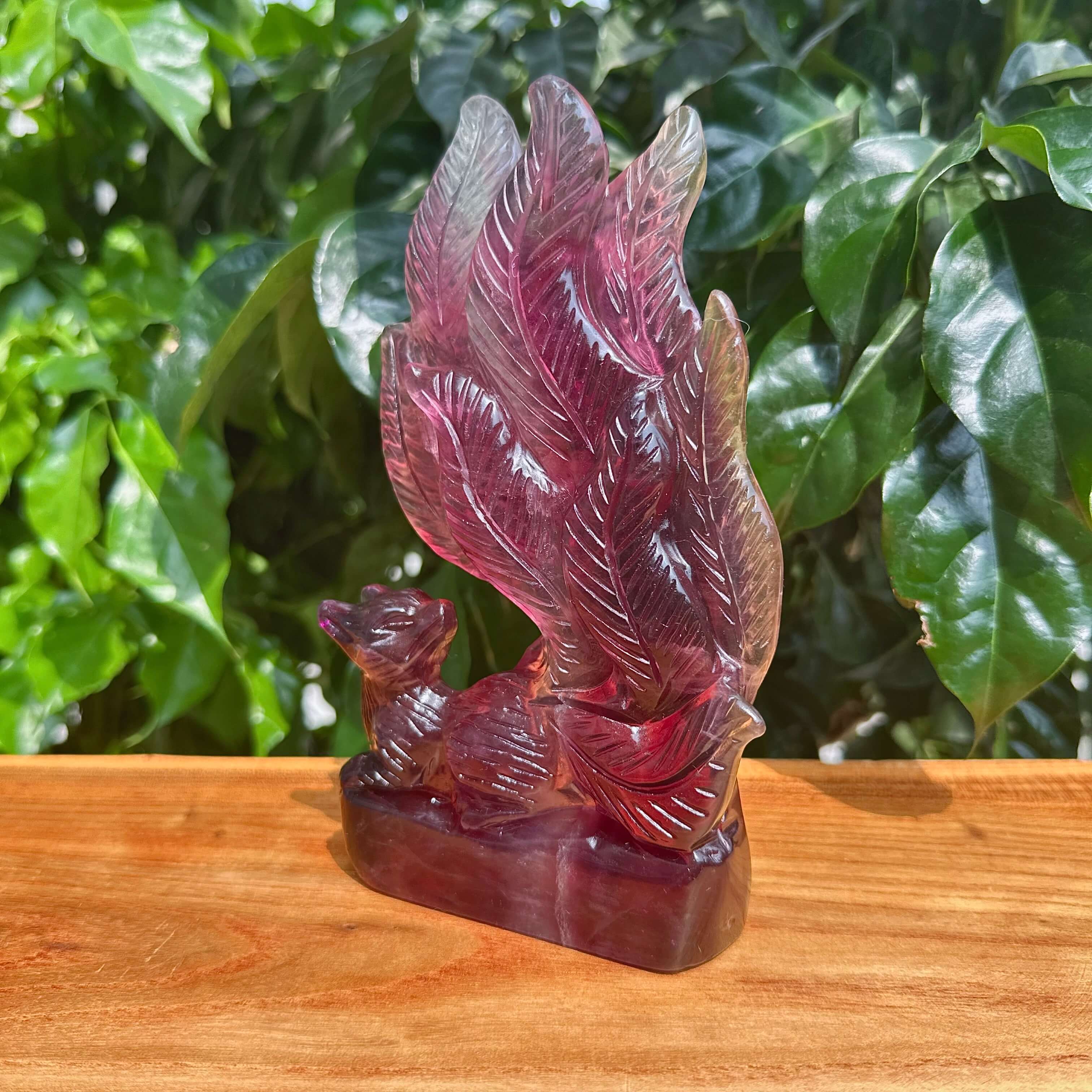 Candy Fluorite Nine-tailed Fox Carving