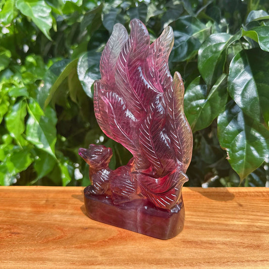 Candy Fluorite Nine-tailed Fox Carving