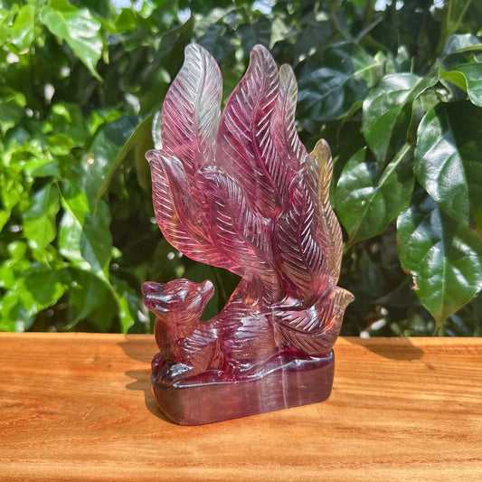Candy Fluorite Nine-tailed Fox Carving