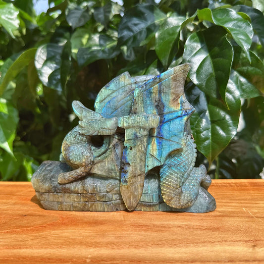 Labradorite Dragon Carving