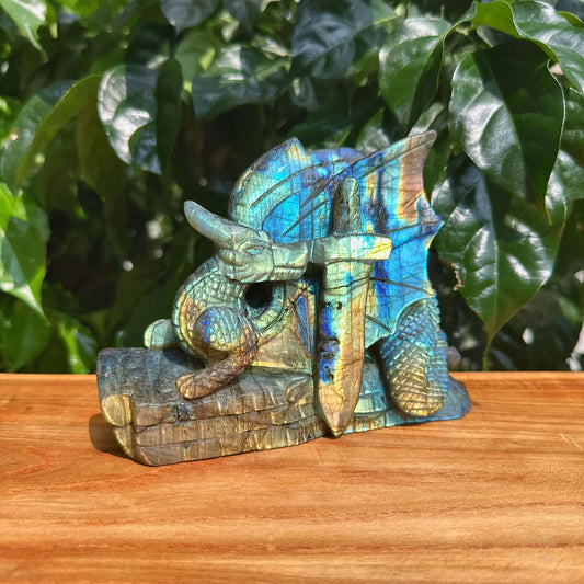Labradorite Dragon Carving