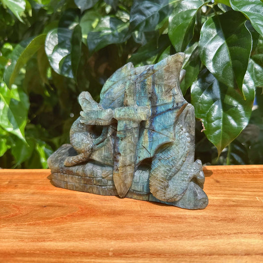 Labradorite Dragon Carving