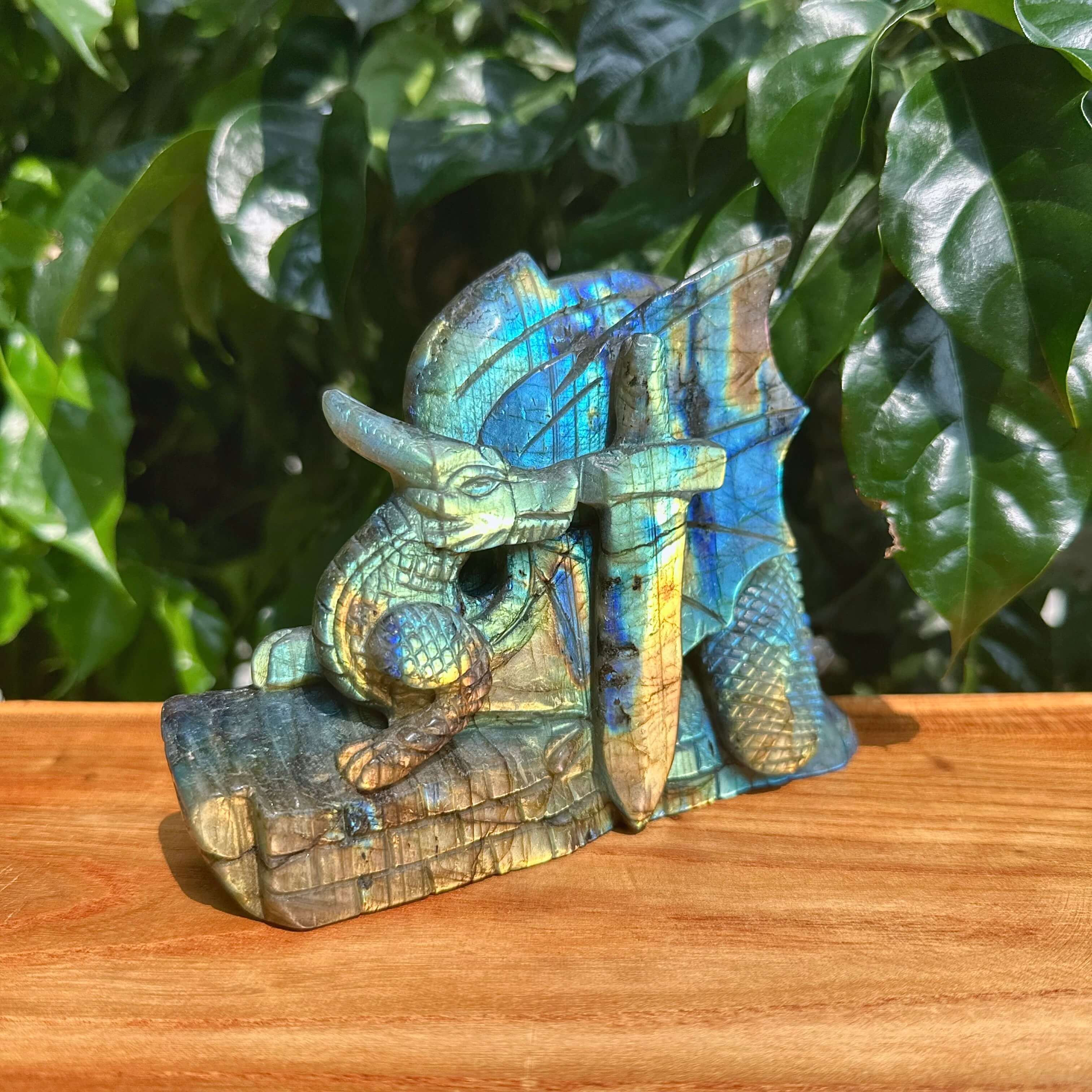 Labradorite Dragon Carving