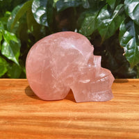 Rose Quartz Skull Carving