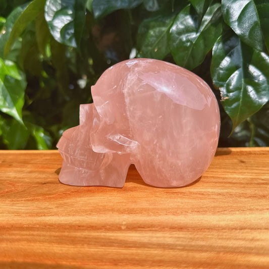 Rose Quartz Skull Carving