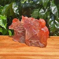 Fire Quartz Magpie Carving