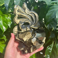 Golden Obsidian Nine-tailed Fox Carving
