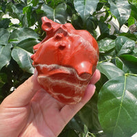 Red Jasper Heart Carving