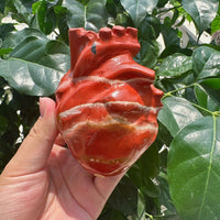 Red Jasper Heart Carving