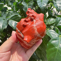 Red Jasper Heart Carving