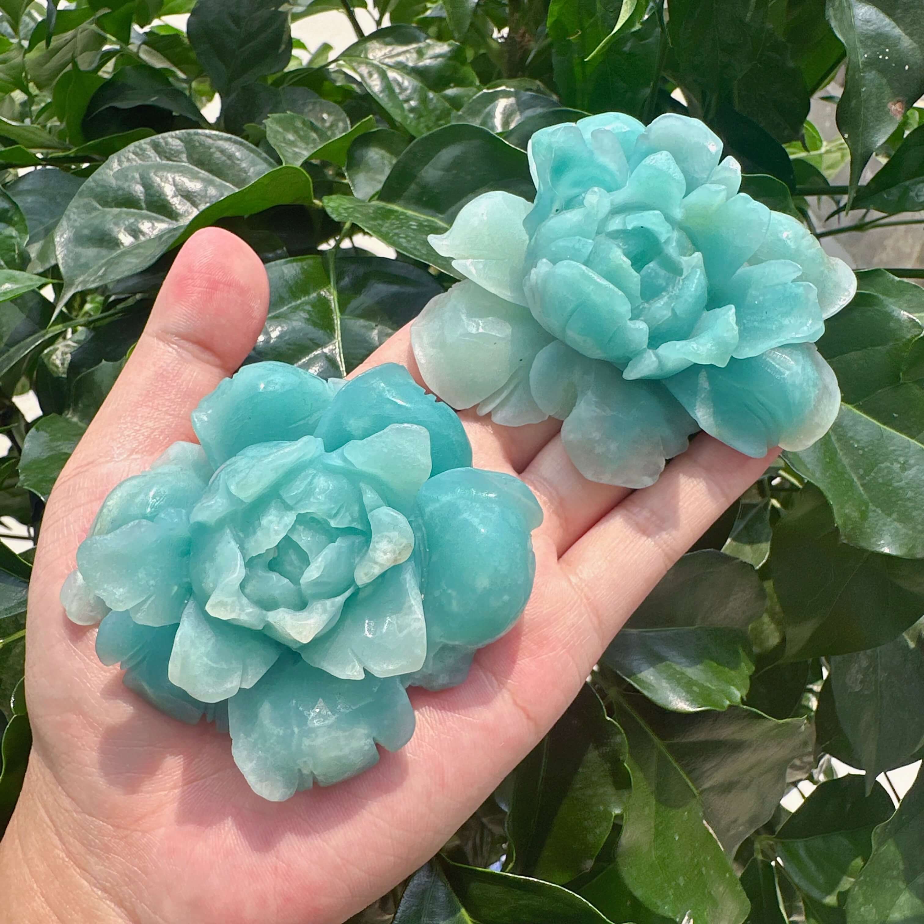Amazonite Flower Carving