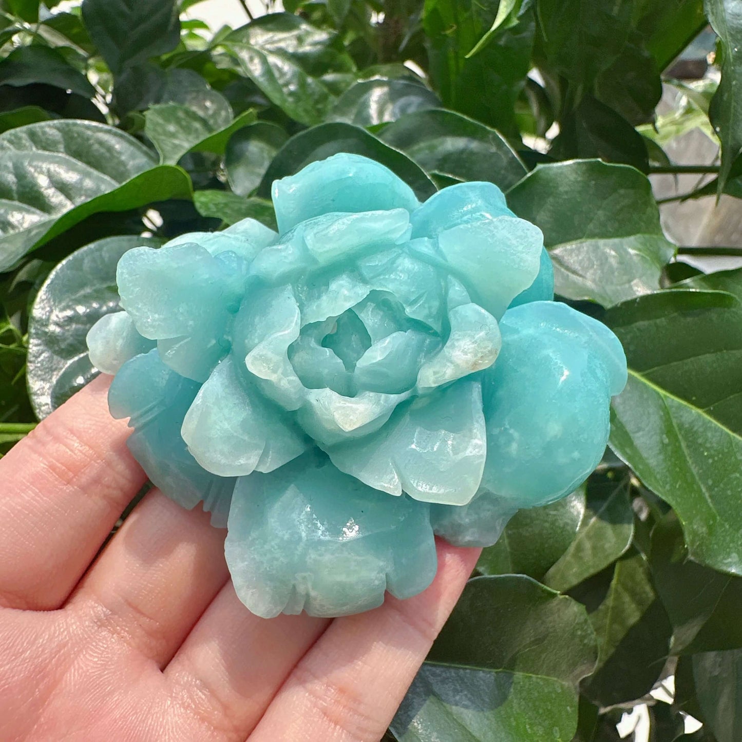 Amazonite Flower Carving