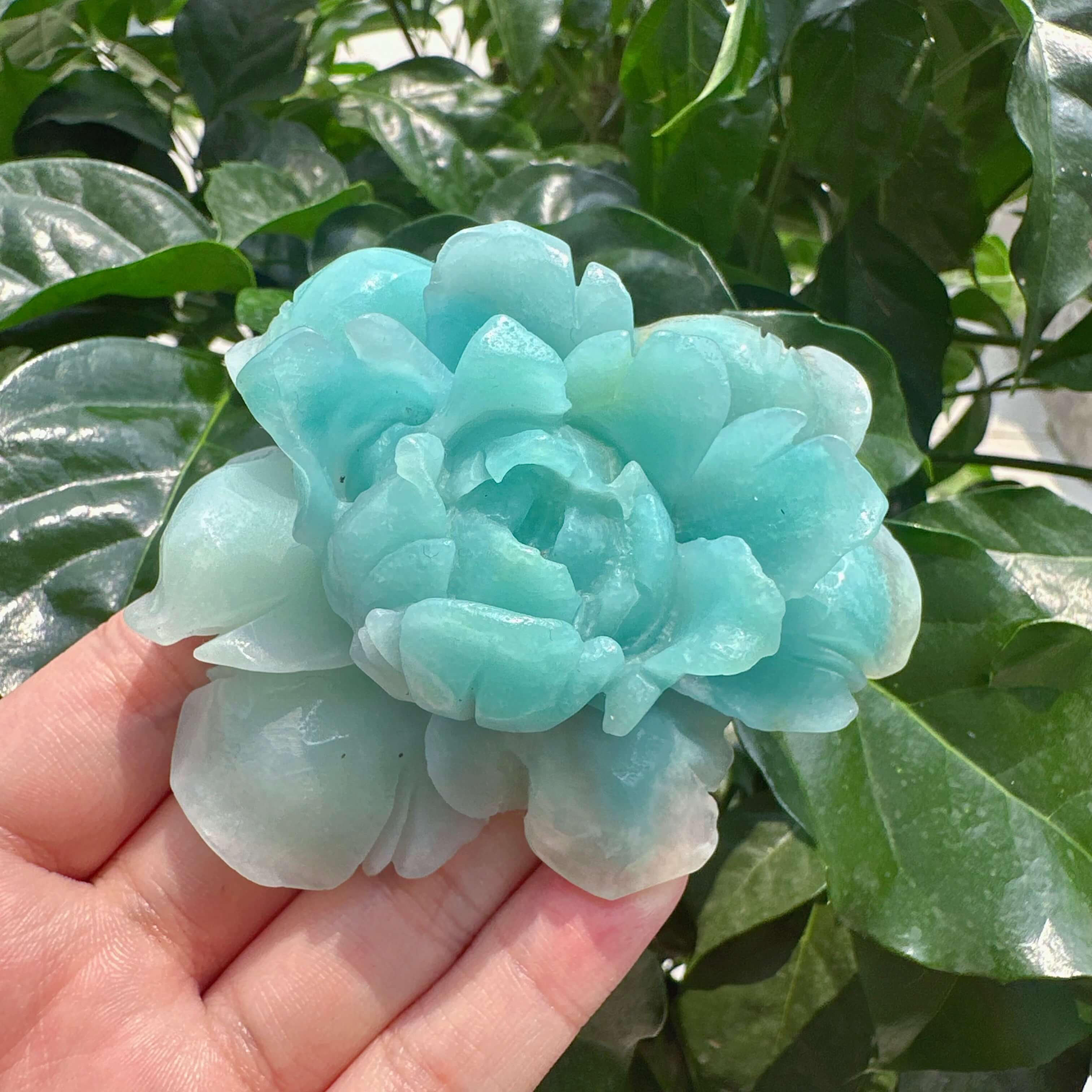 Amazonite Flower Carving