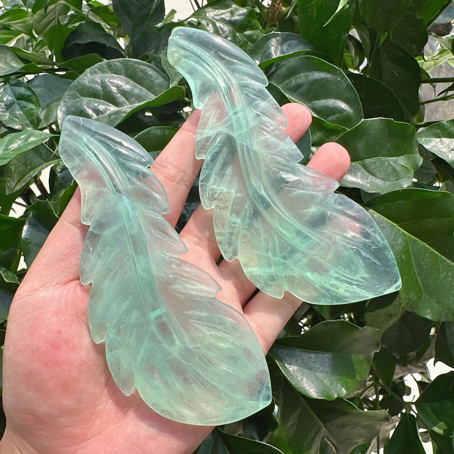 Fluorite Feather Carving