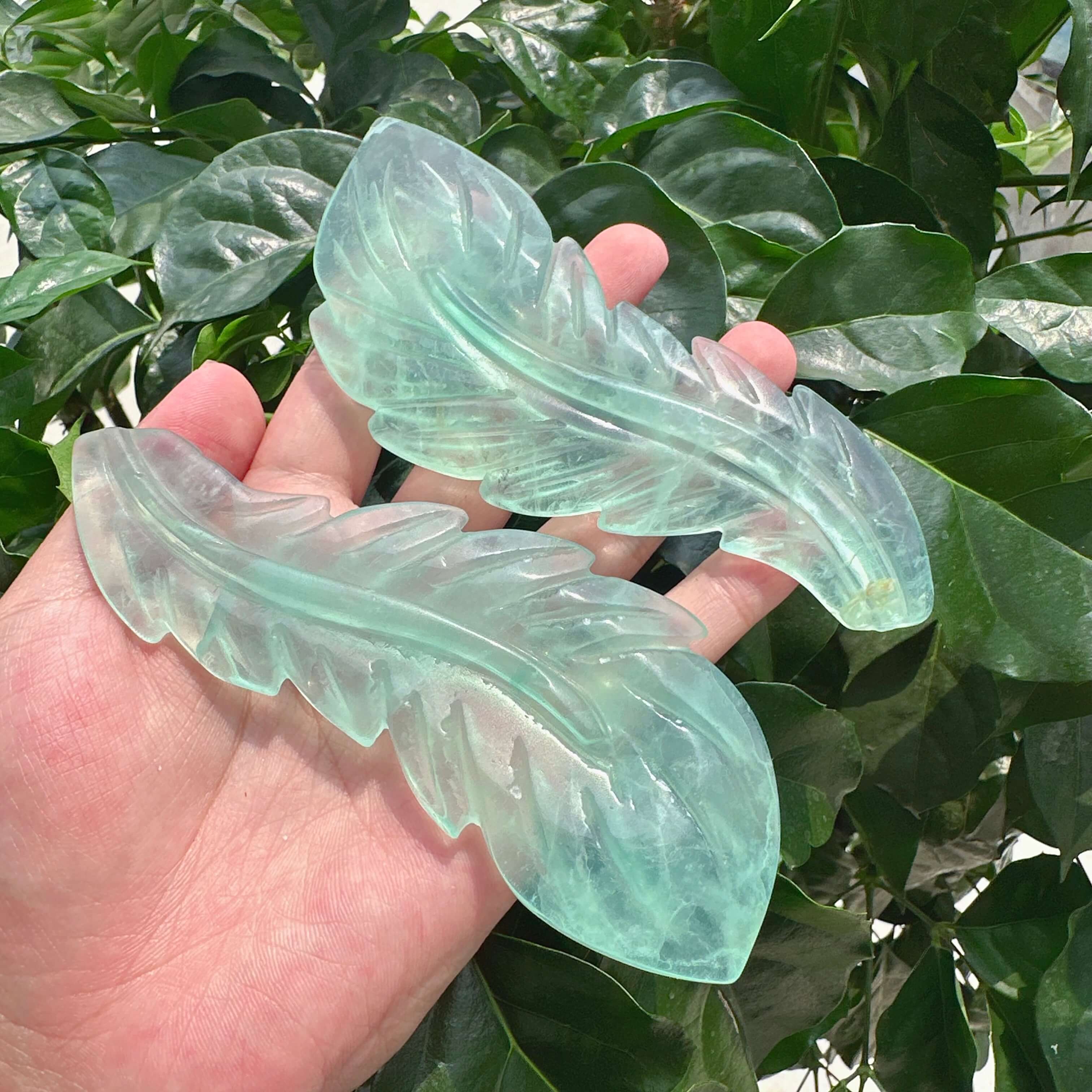 Fluorite Feather Carving
