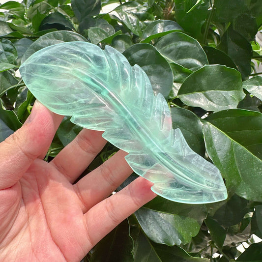 Fluorite Feather Carving