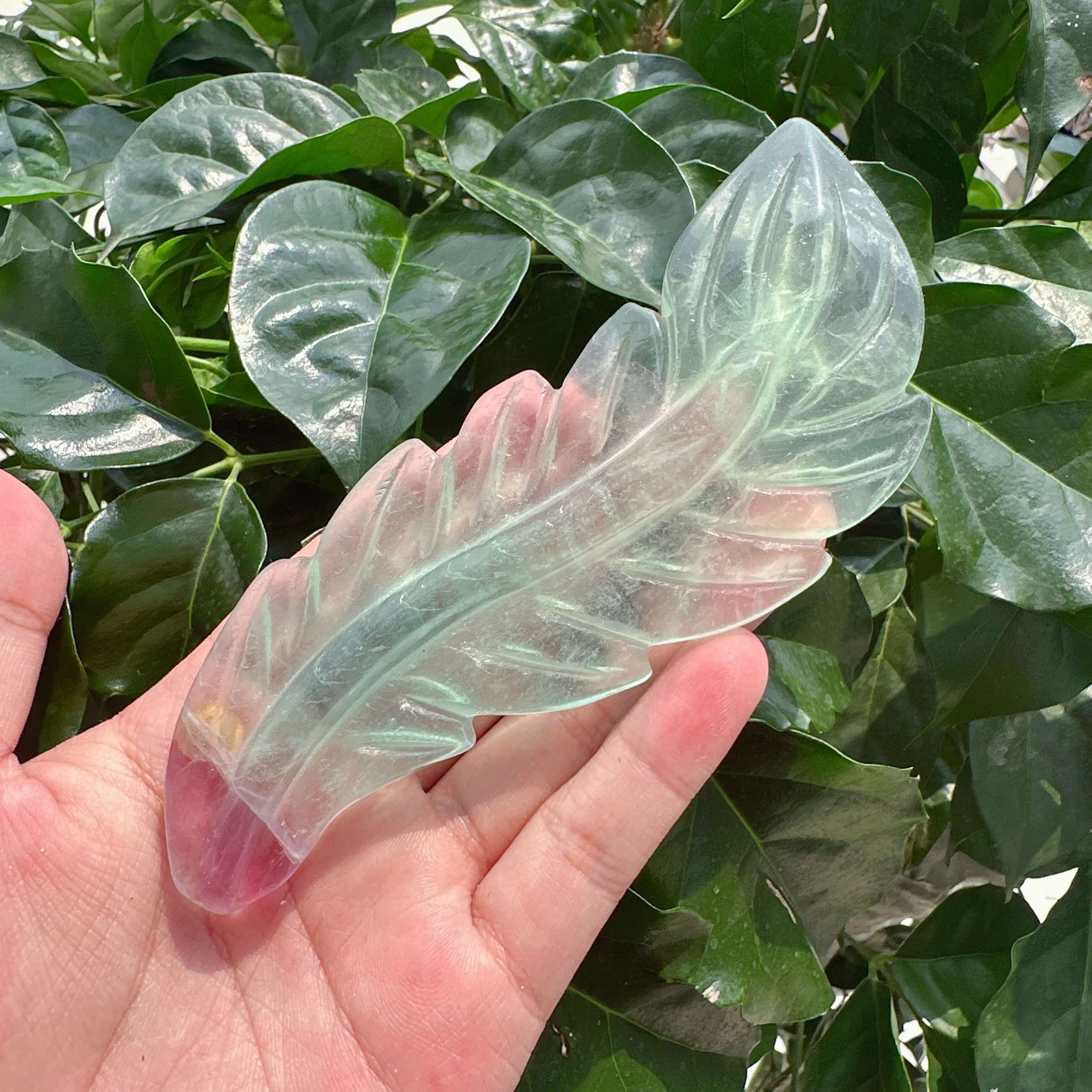 Fluorite Feather Carving