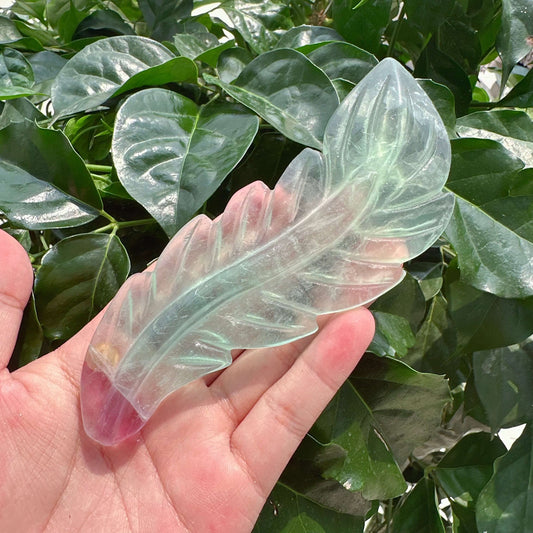 Fluorite Feather Carving