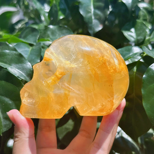 Golden Healer Skull Carving