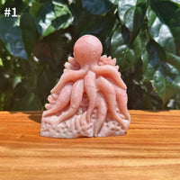 Pink Opal Octopus Carving