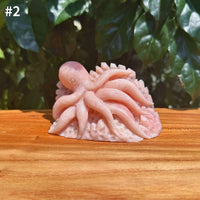 Pink Opal Octopus Carving