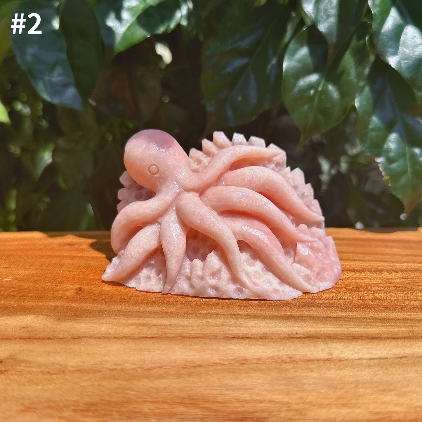 Pink Opal Octopus Carving