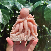 Pink Opal Octopus Carving