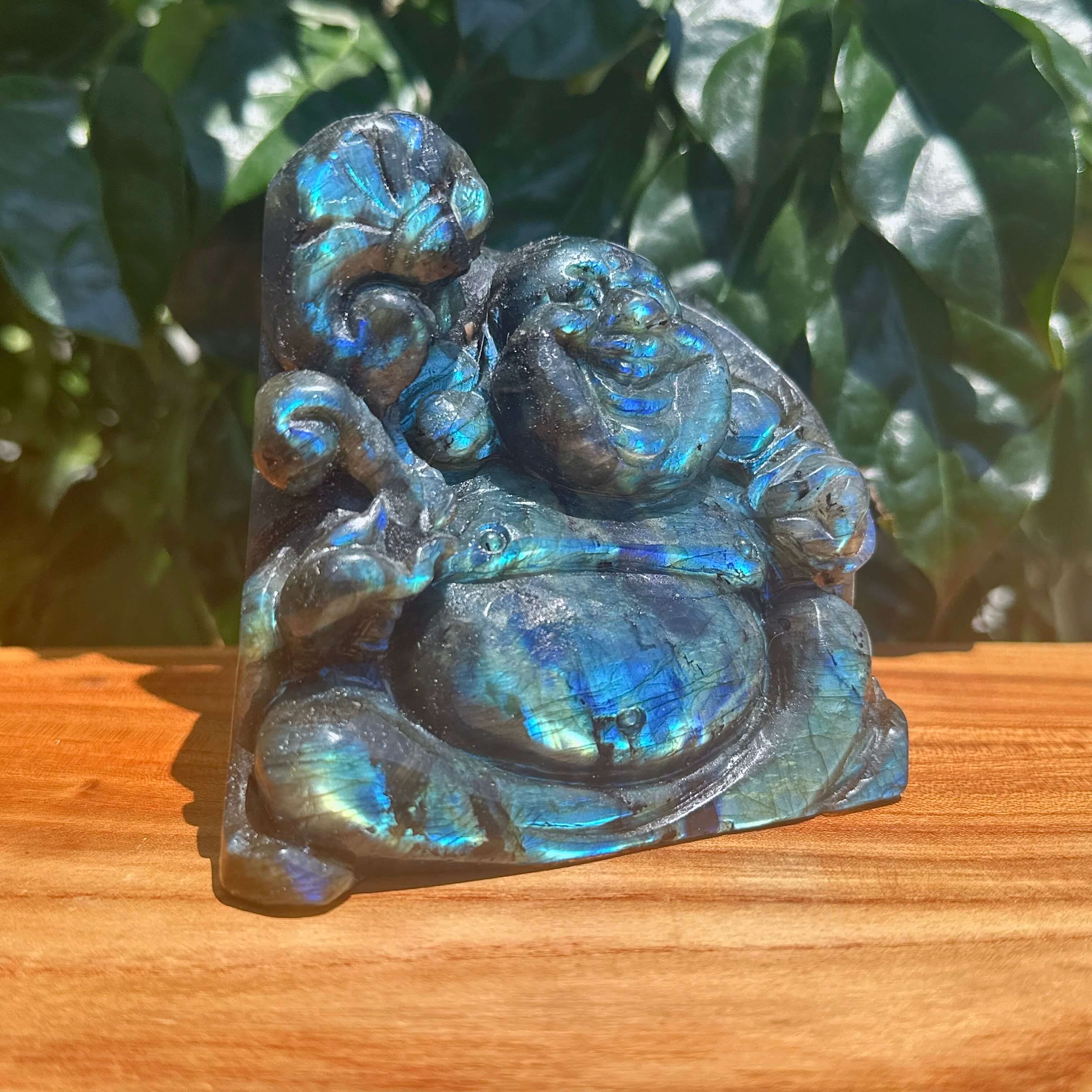 Labradorite Buddha Carving