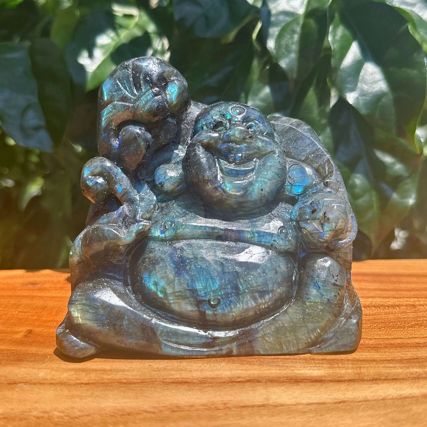 Labradorite Buddha Carving