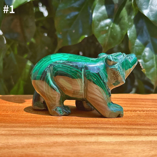 Malachite Bear Carving