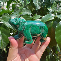 Malachite Bear Carving