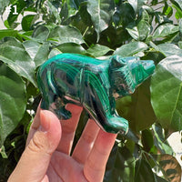 Malachite Bear Carving