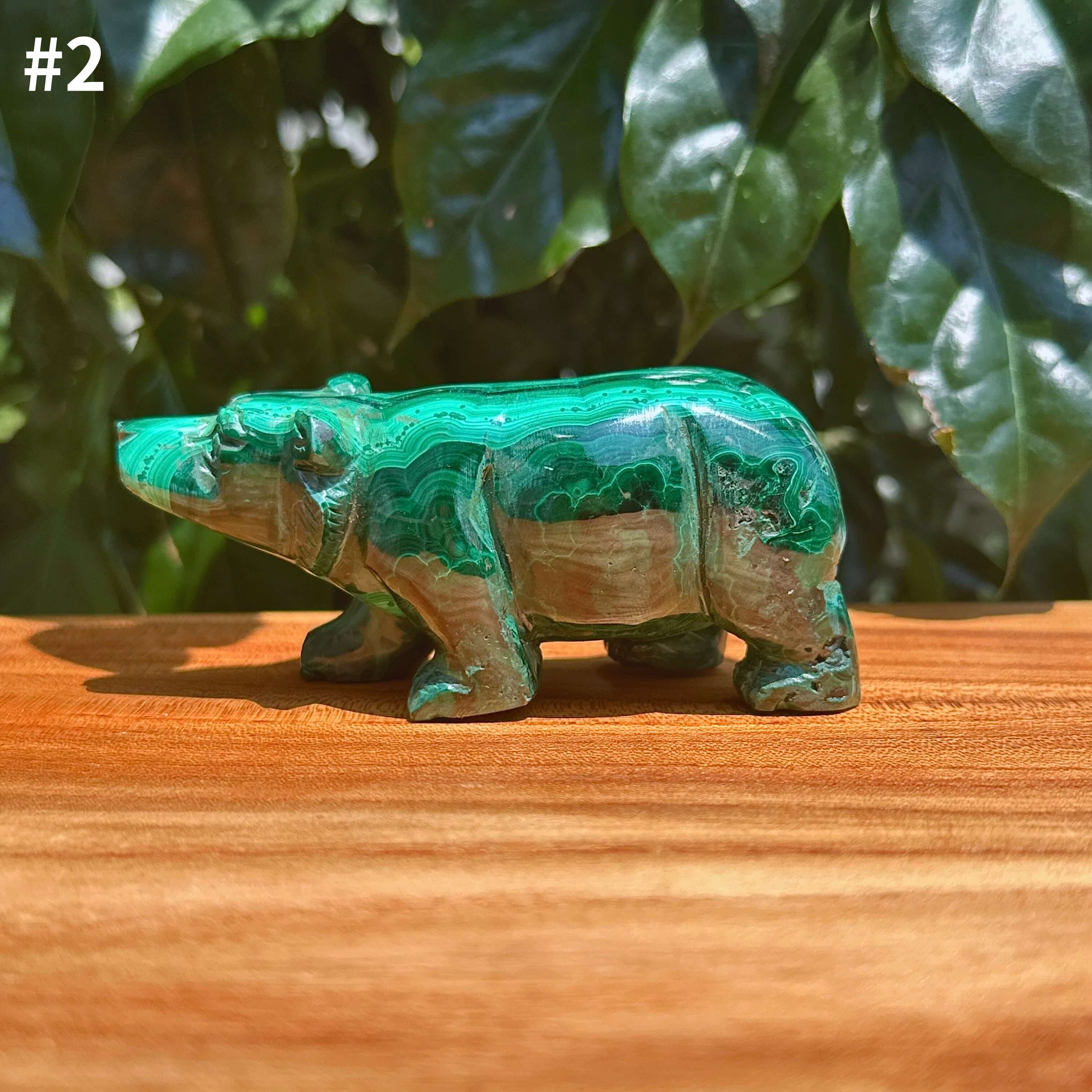 Malachite Bear Carving