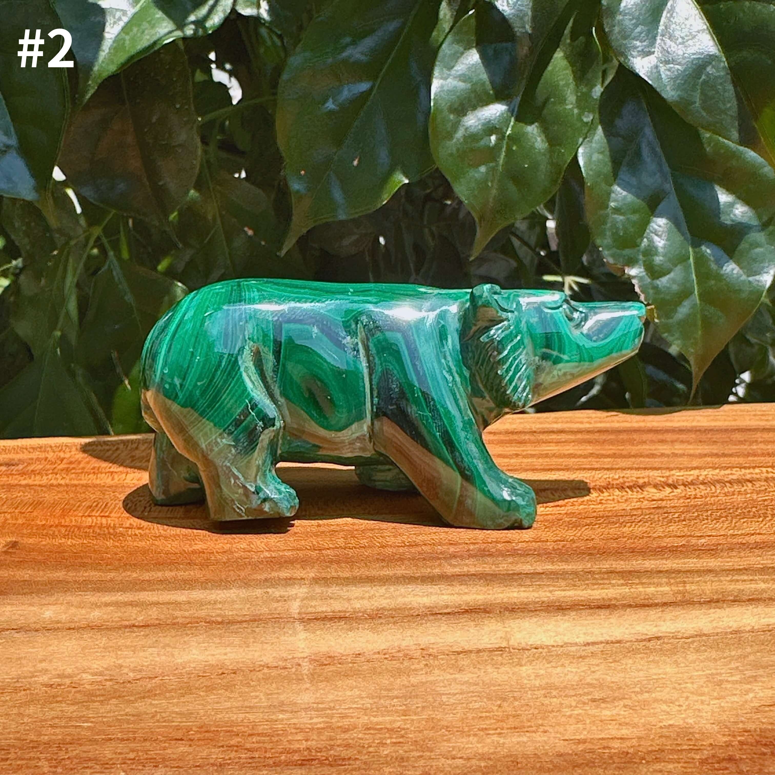 Malachite Bear Carving
