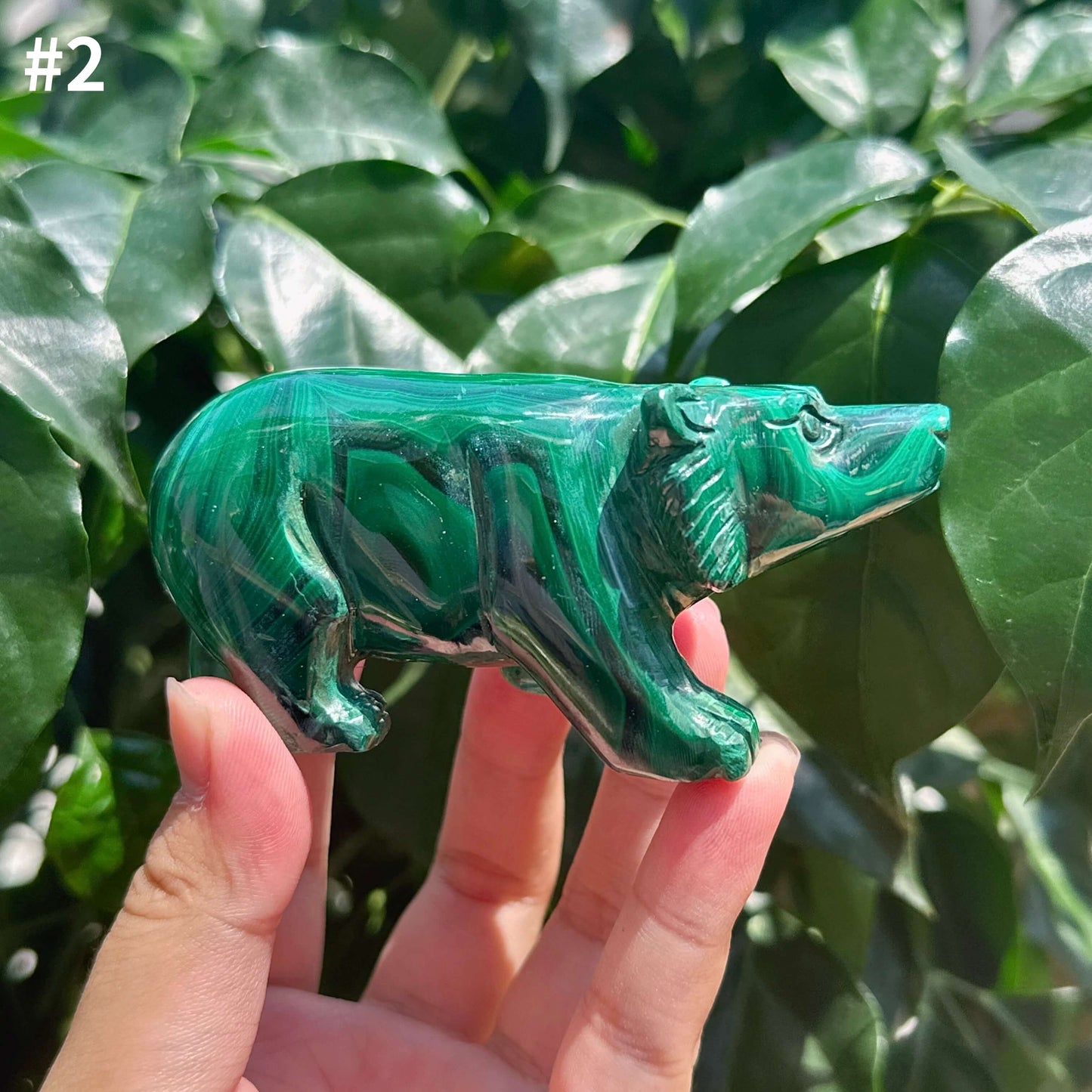 Malachite Bear Carving