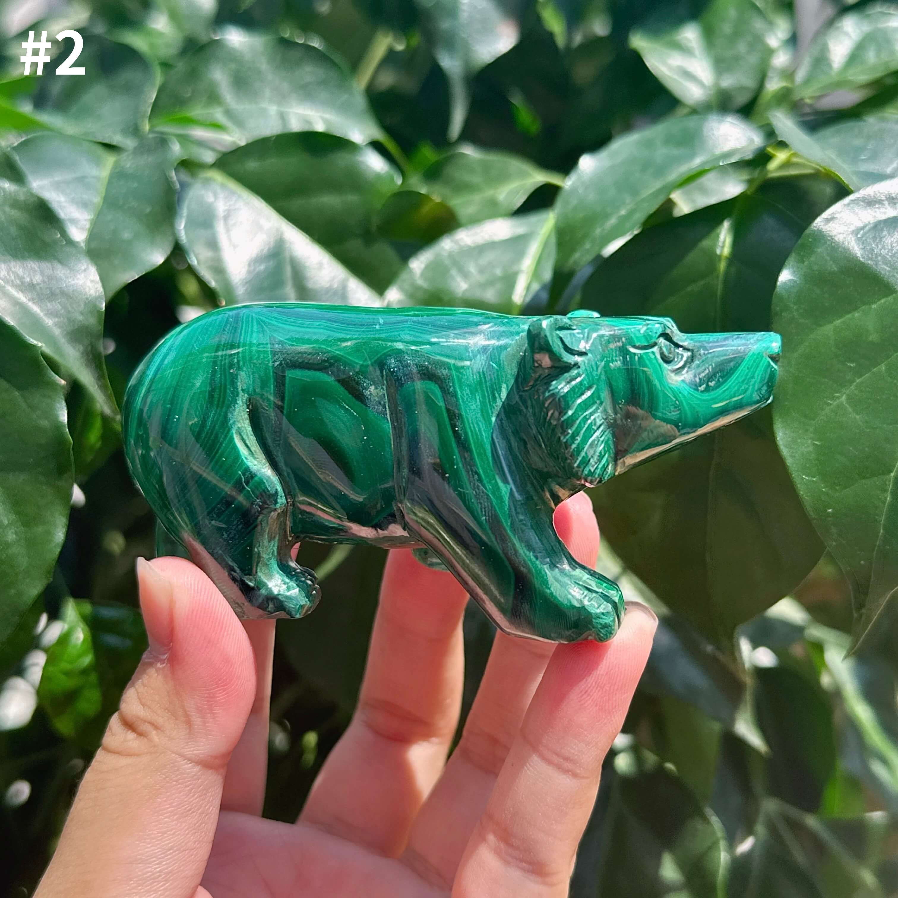 Malachite Bear Carving