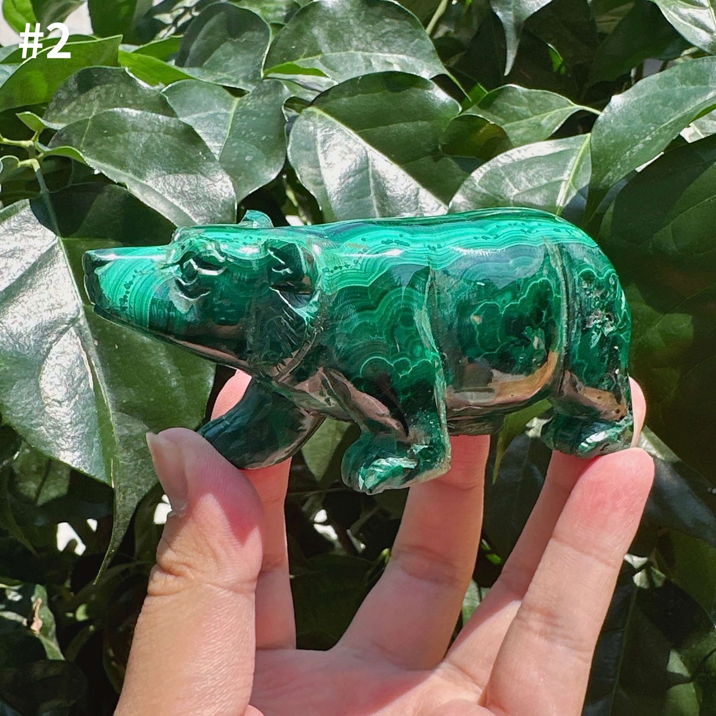 Malachite Bear Carving